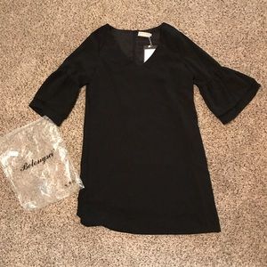 Black Long-sleeved Bohemian Cocktail Dress NWT